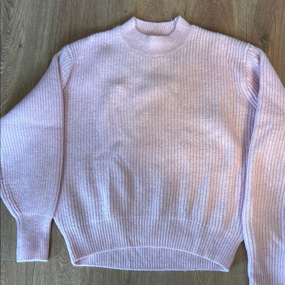 H&M Pink Ribbed Women's Sweater size XS/M wool blend